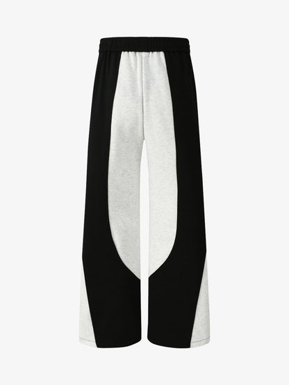Retro Functional Contrast Panel Wide Leg Drape Pants 