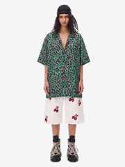 Classic Cheetah Print Camp Collar Boxy Shirt 