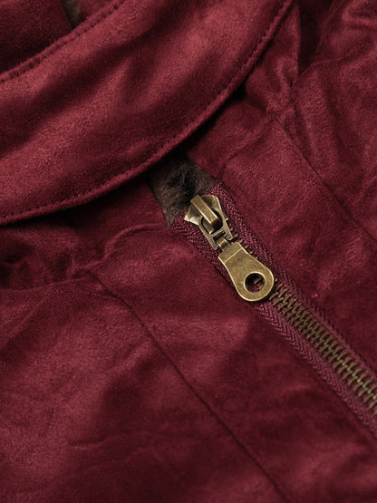 Stylish Burgundy Bomber Jacket for Men - Perfect for Casual and Outdoor Wear 
