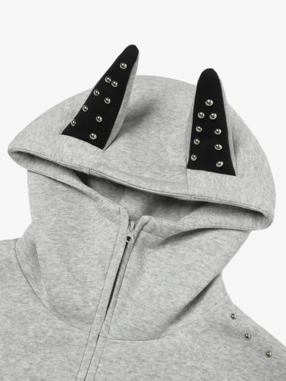 Stylish Studded Hoodie with Unique Cat Ear Design for Women 