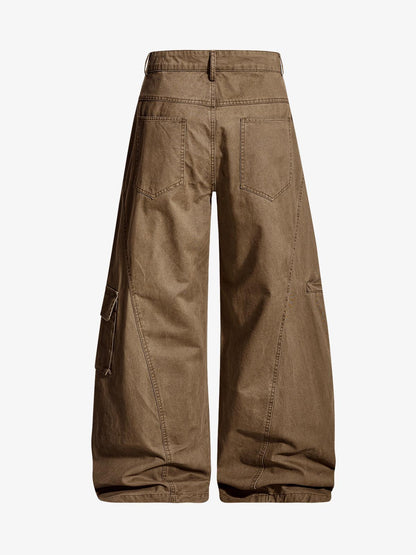 Washed Cargo Webbing Baggy Pants 