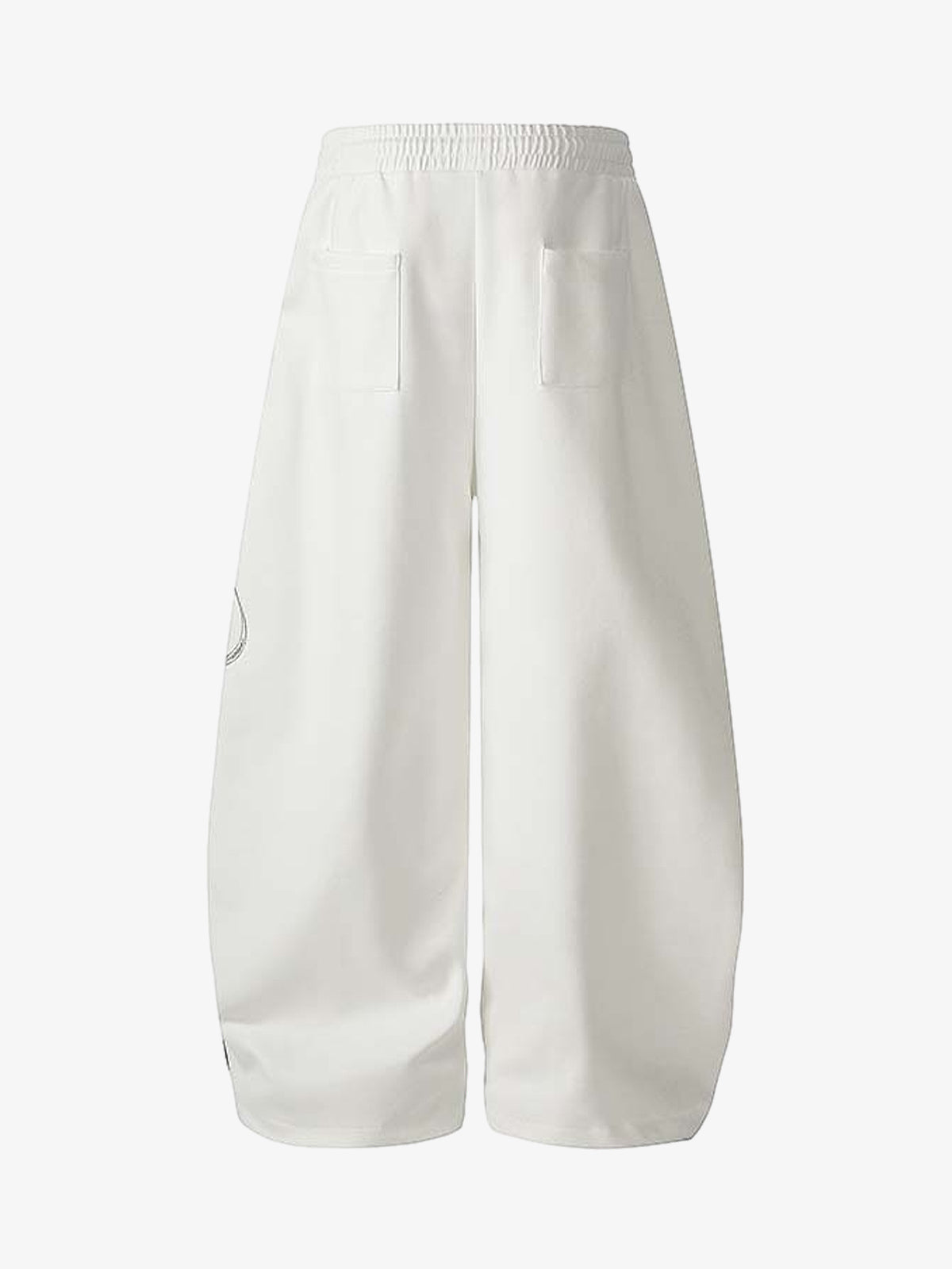 Script Embroidered Piped Wide-Leg Sweatpants