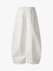Script Embroidered Piped Wide-Leg Sweatpants