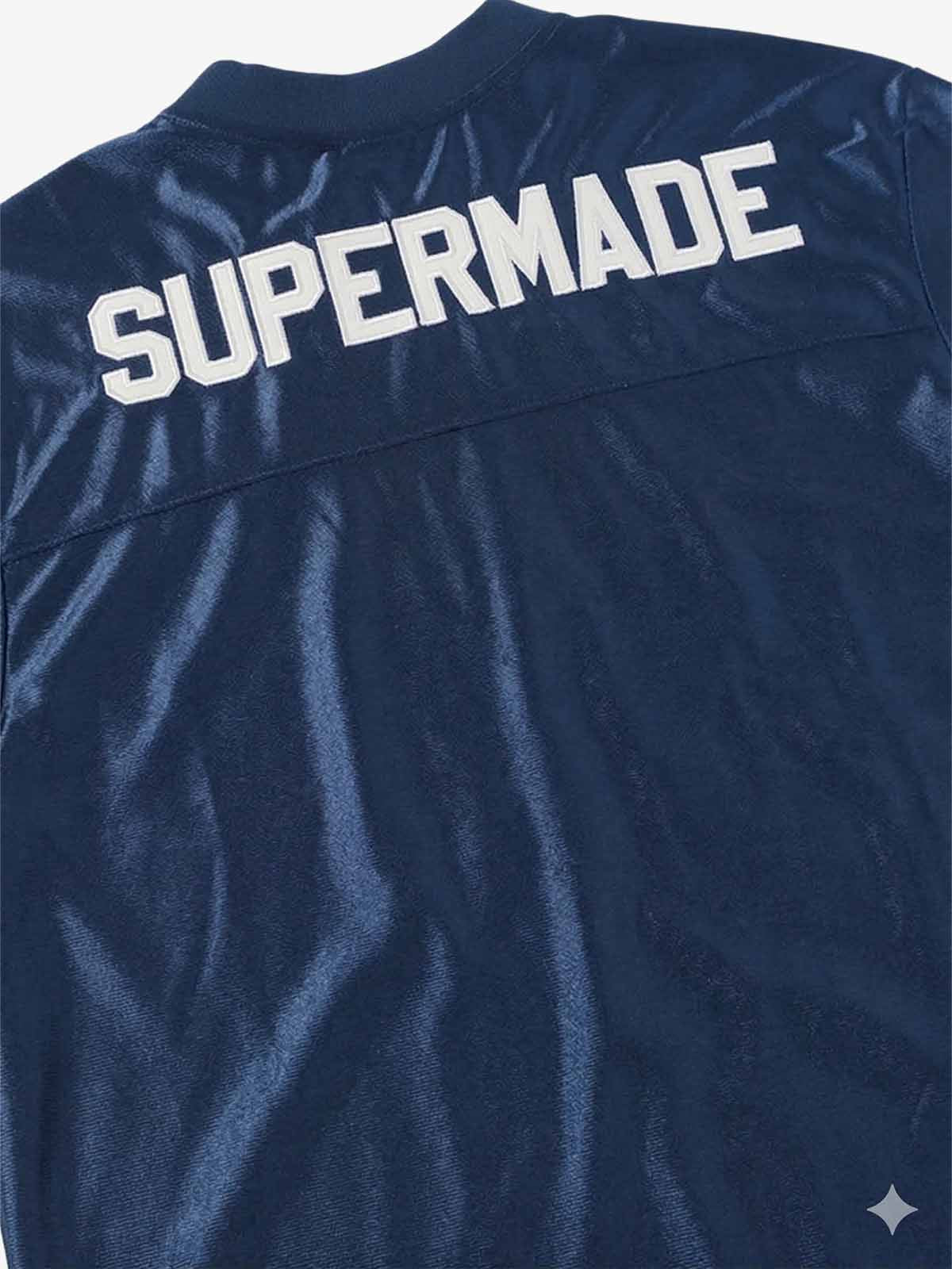Supermade Classic Blue Embroidered Jersey Pattern Customization 