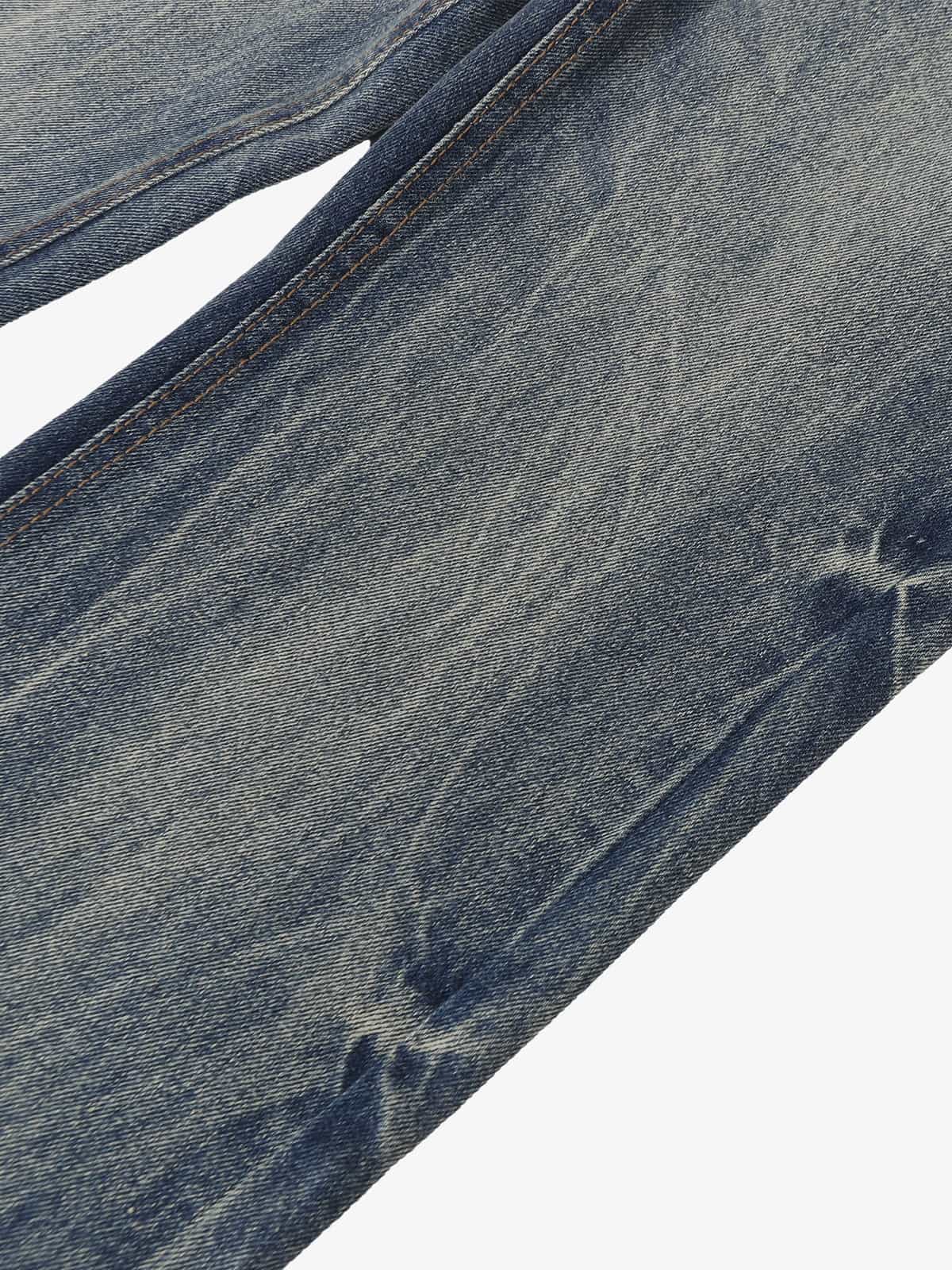 Retro Washed Faded Flared Jeans 