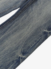 Retro Washed Faded Flared Jeans 