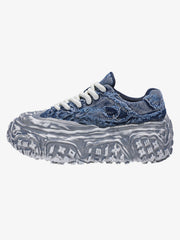 Tire-Tread Distressed Sneakers