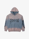 Supermade Vintage Distressed Studded Gothic Font Zipper Sweatshirt 