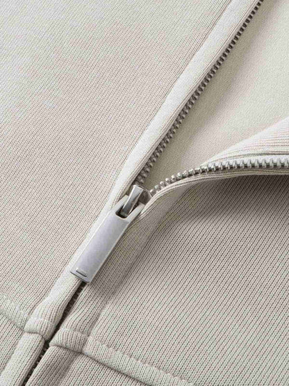 Stylish Hooded Zip-Up Sweatshirt with Unique Sleeve Design 