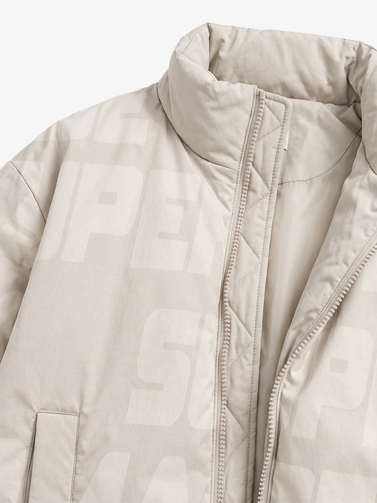 Embroidered All-Over Print Padded Coats