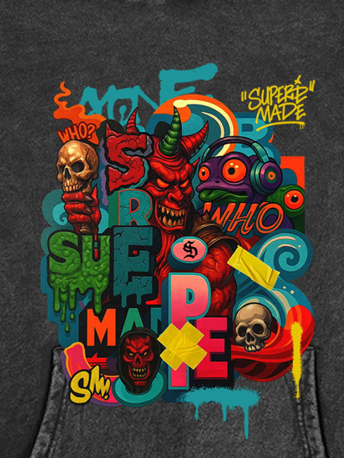 Thesupermade Devil Street Graffiti Carnival Hoodie 