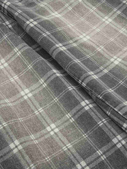 Plaid Wide Leg Barrel Denim Jeans