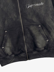 Skull Graphic Washed Hoodie