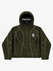 Contrast Stitch Fleece Hoodie Jacket