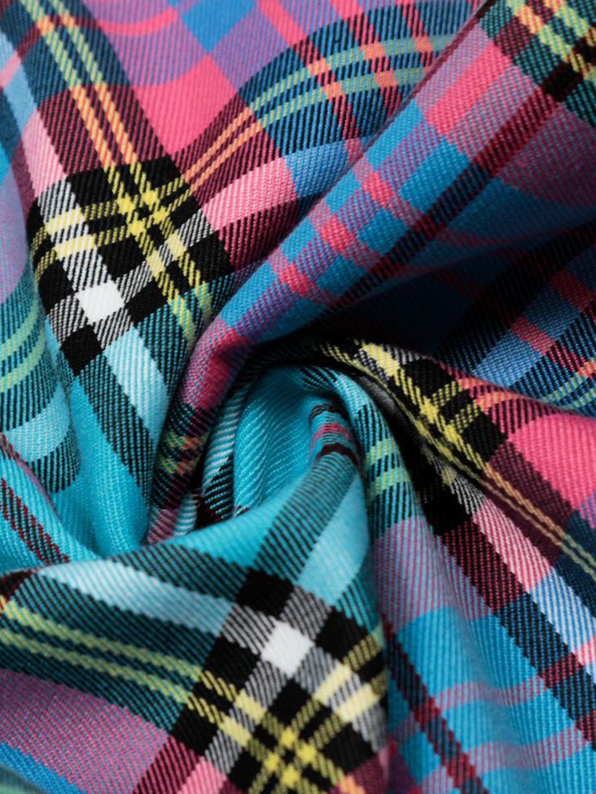 Draw String Contrast Plaid Pants 