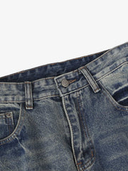 Retro Washed Faded Flared Jeans 