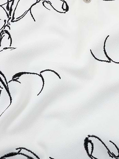 Thorn-Wreath Graphic Polo Shirt 