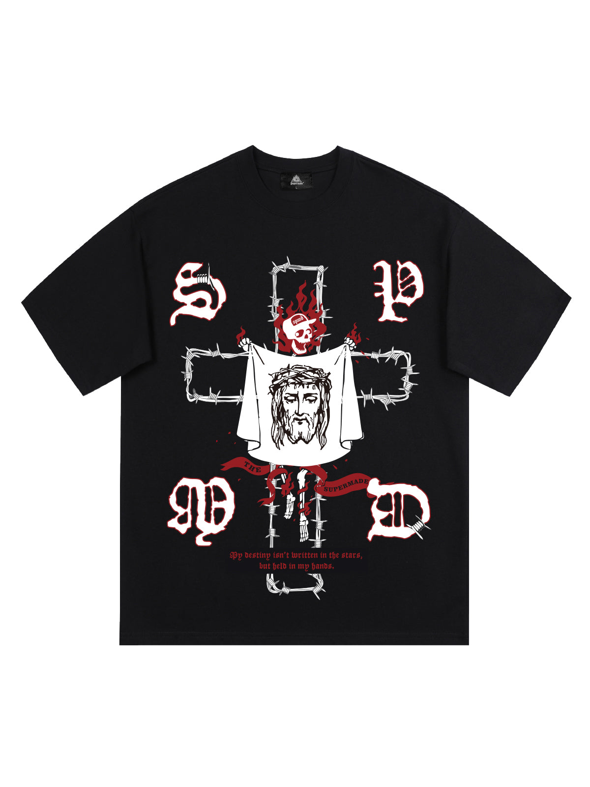 Original Skull and Jesus  Print T-Shirt