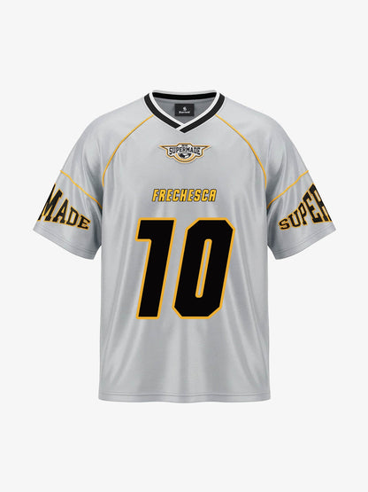 Supermade Patterned Custom V-neck Silver Sport Jersey 