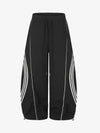 Curved-Seam Striped Baggy Sweatpants