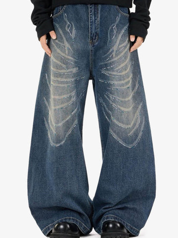 All-Over Rhinestone Embellished Jeans