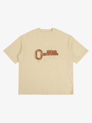 Supermade Rusty Metal Key Print T-Shirt 