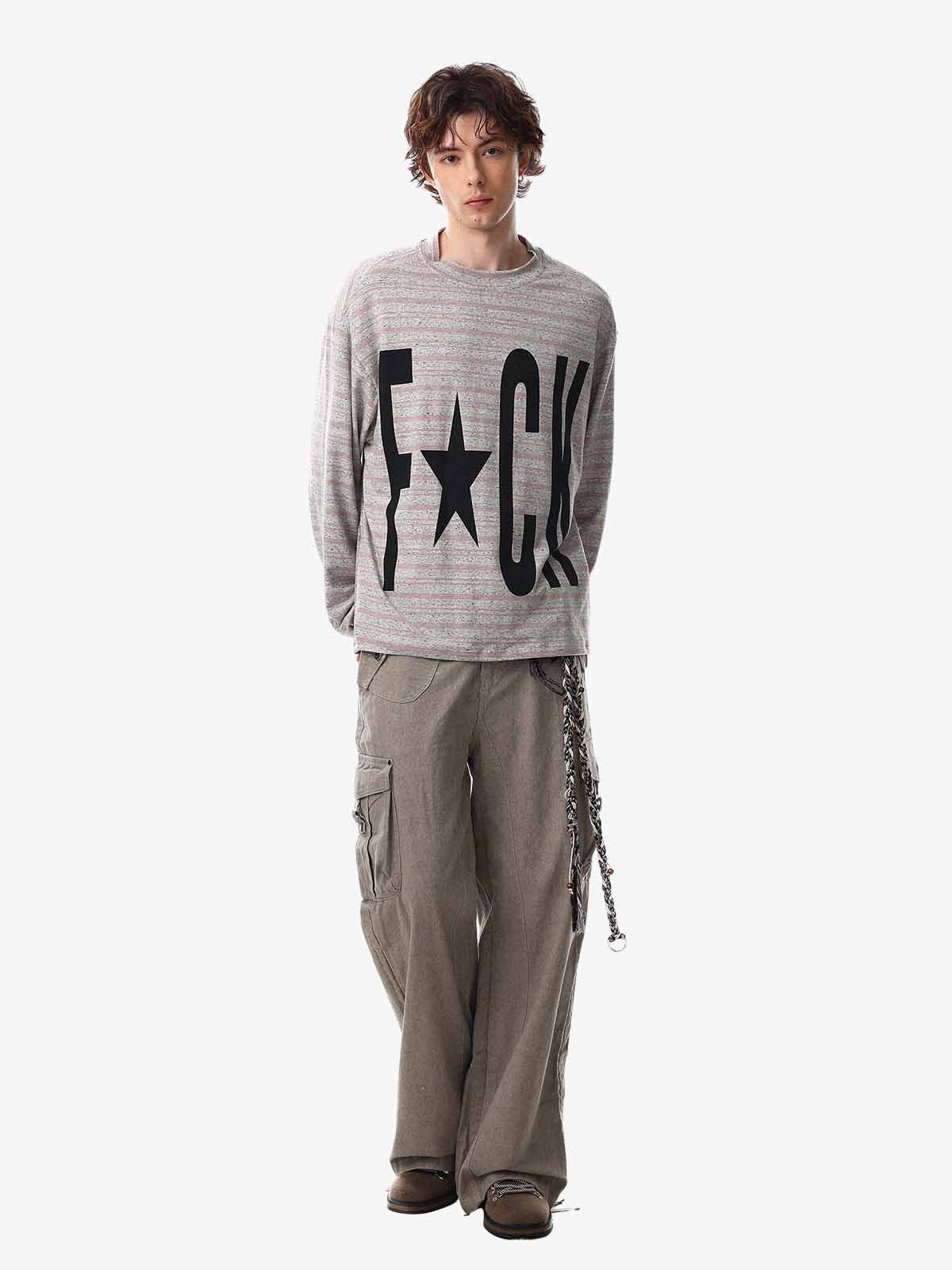 Graphic Letter Star Print Long Sleeve T-Shirt