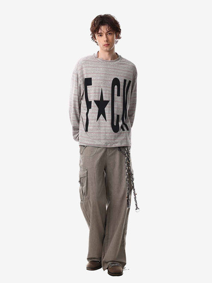 Graphic Letter Star Print Long Sleeve T-Shirt