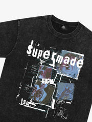 Washed Vintage Collage Graphic T-Shirt 