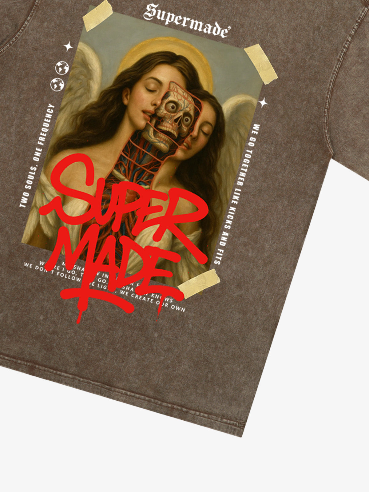 Angel and Demon Struggle Graphic T-shirt 