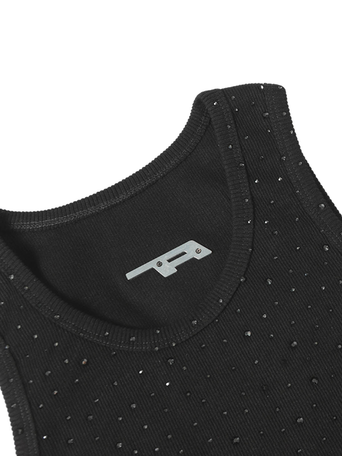 Street Heavy Rhinestone Threaded Vest 