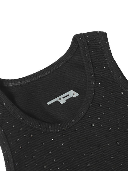 Street Heavy Rhinestone Threaded Vest 