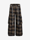 Plaid Fleece Baggy Cargo Pants 
