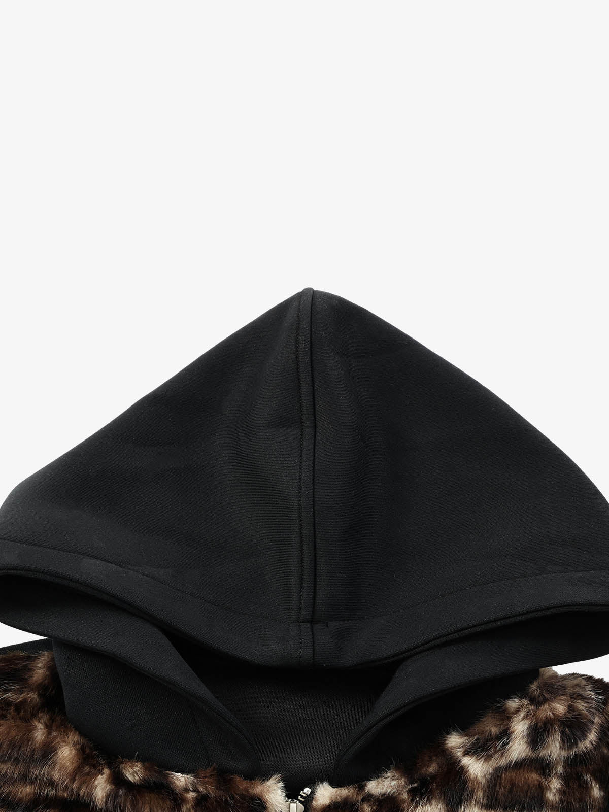 Leopard Plush Patchwork Hoodie & Wide-Leg Sweatpants Set