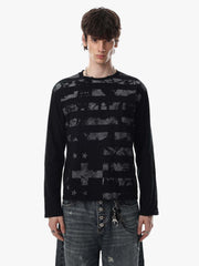 Paint Splatter Striped Long Sleeve Tee