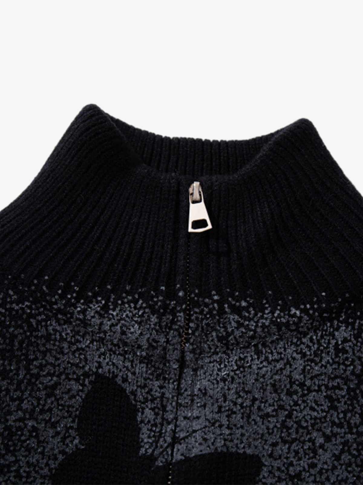 Street Dark Phantom Butterfly Stand-Collar Knit Cardigan Sweater 