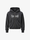 Spiked Graphic Zip Hoodie