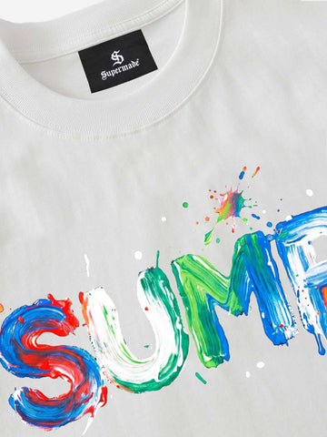 Graffiti Paint Drip Letter Print Oversized T-Shirt 