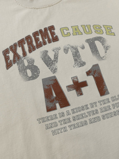 Graffiti Raw Edge Patchwork T-shirt 