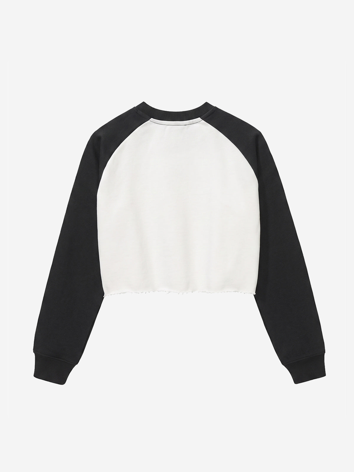 Distressed Graphic Color Block Cropped Sweatshirt