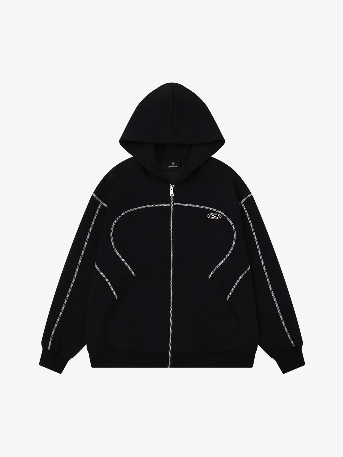 Logo Embroidered Zip Hoodie