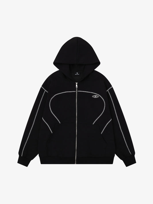 Logo Embroidered Zip Hoodie