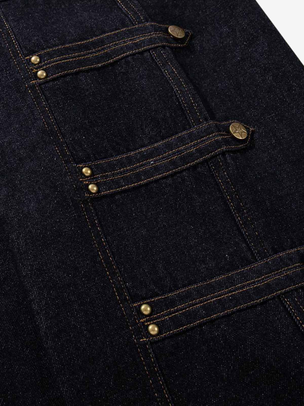 Napoleonic Studded Wide-Leg Jeans