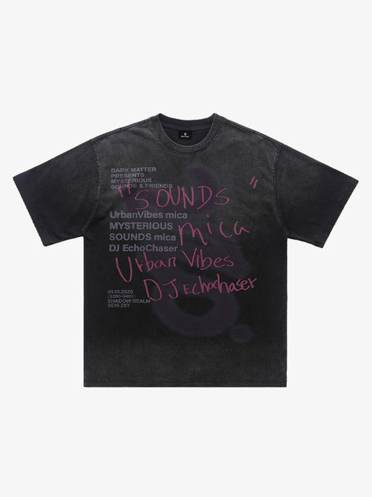 300G Cotton Spray-Marmot Distressed T-Shirt with Holes Urban Streetwear Graphic Tee 