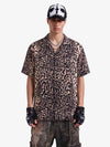 Camicia hawaiana con stampa leopardata in stile cyberpunk