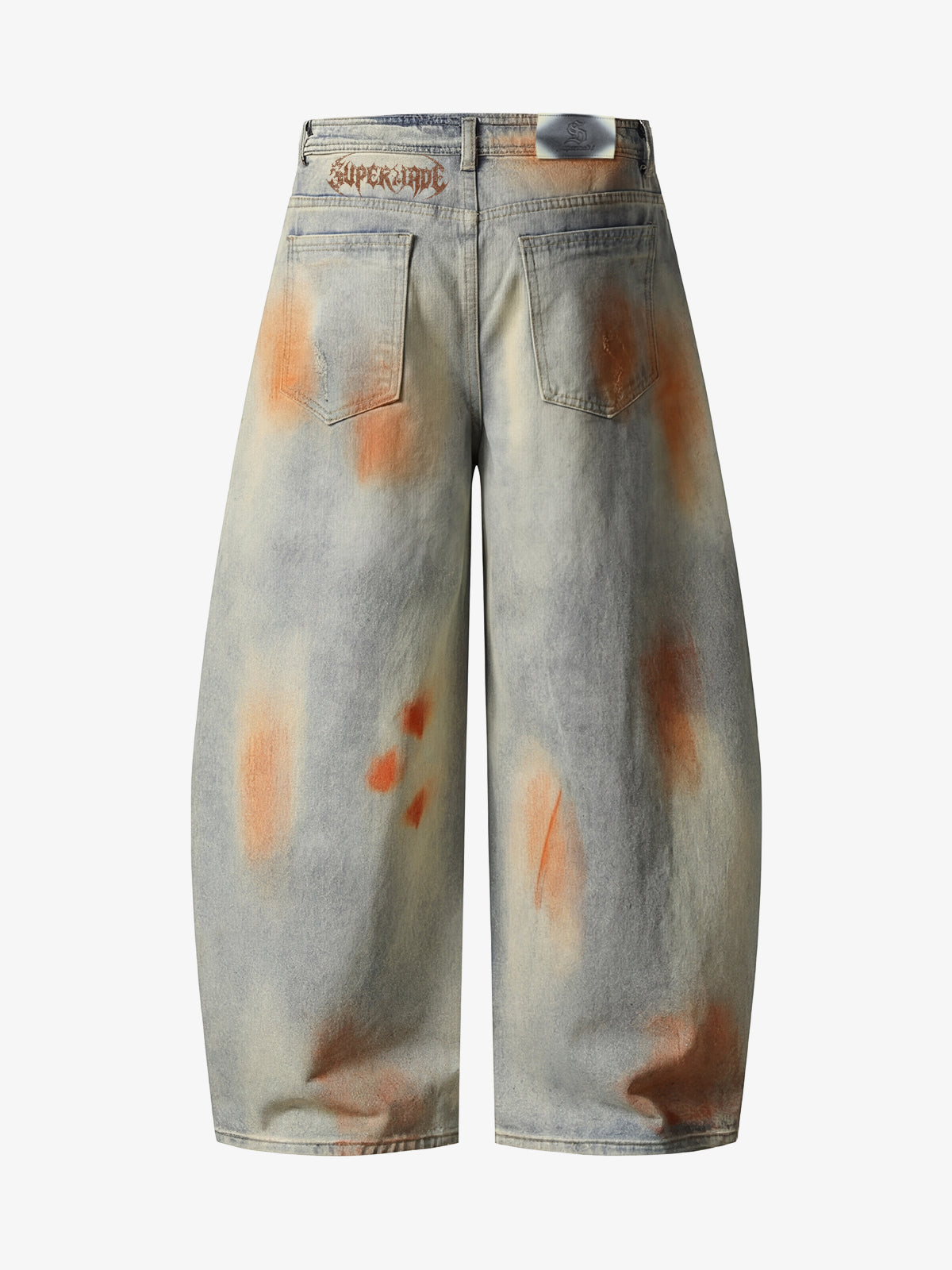 Distressed Paint Washed Wide Leg Pants 