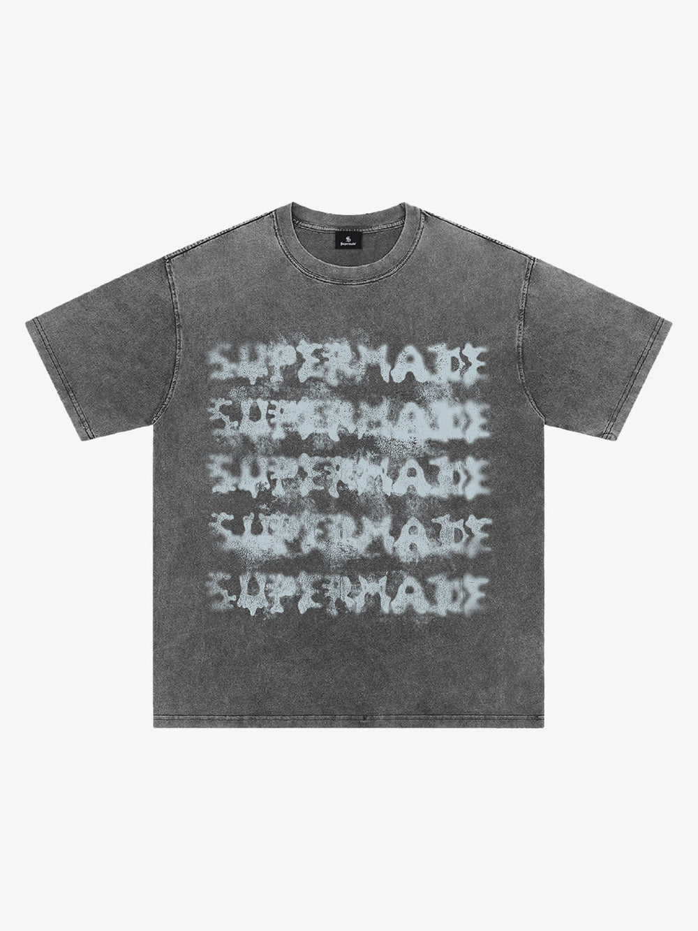 Washed Spray Effect Letter Print T-Shirt 