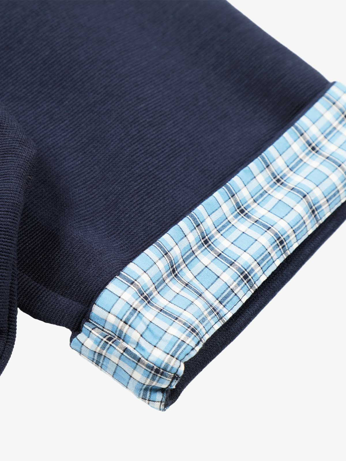 Poloshirt aus Piqué-Baumwolle mit kariertem Kontrastkragen und -bündchen