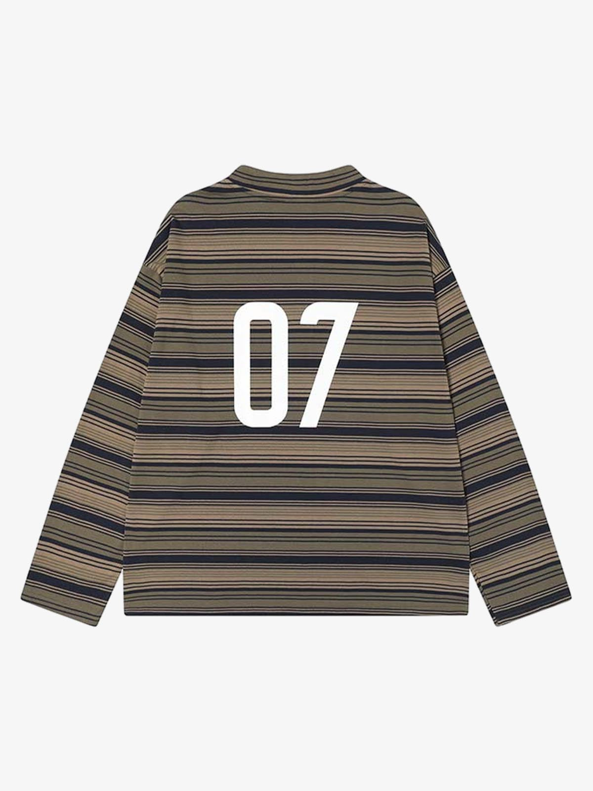 Striped V-Neck Long Sleeve Top for Casual and Sporty Looks 