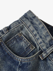 Retro Washed Faded Flared Jeans 